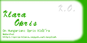 klara opris business card